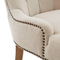 Button Tufted Captain Accent Chair Cream Polyester