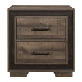 Rustic Style 1Pc Nightstand Two Tone Finish Embossed Faux Wood Bed Side Table Bedroom Furniture Multicolor 2 Drawers Bedroom Wood