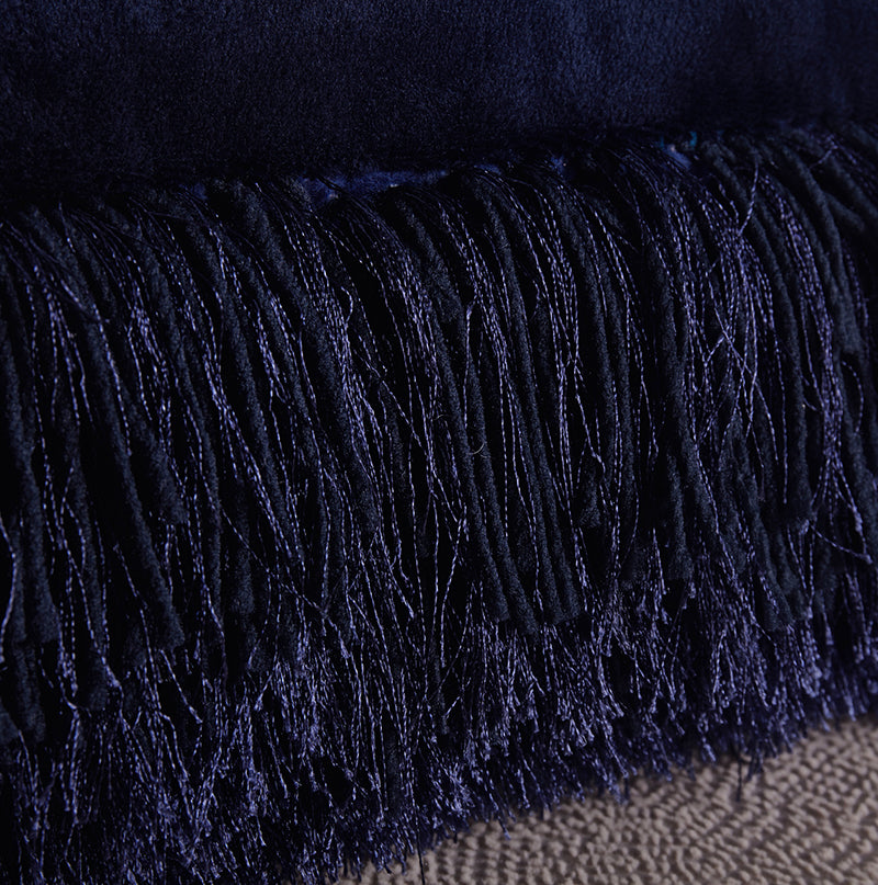 "Decorative" Shaggy Pillow 18 In X 18 In Blue Polyester