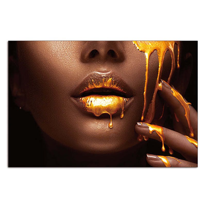 Oppidan Home "Sensuous Woman And Liquid Gold" 40"H X 60"W Multicolor Acrylic