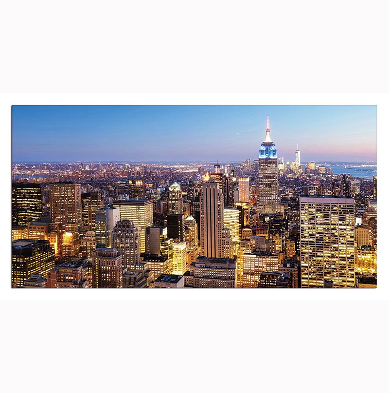 Oppidan Home "Manhattan Skyline" Acrylic Wall Art 32"H X 48"W Multicolor Acrylic