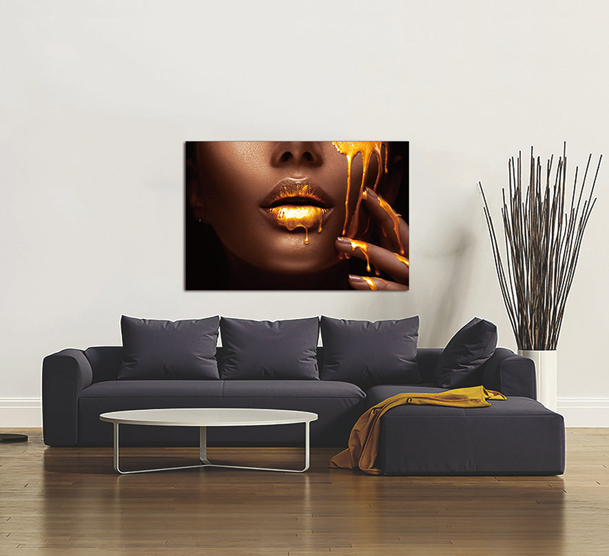 Oppidan Home "Sensuous Woman And Liquid Gold" 40"H X 60"W Multicolor Acrylic
