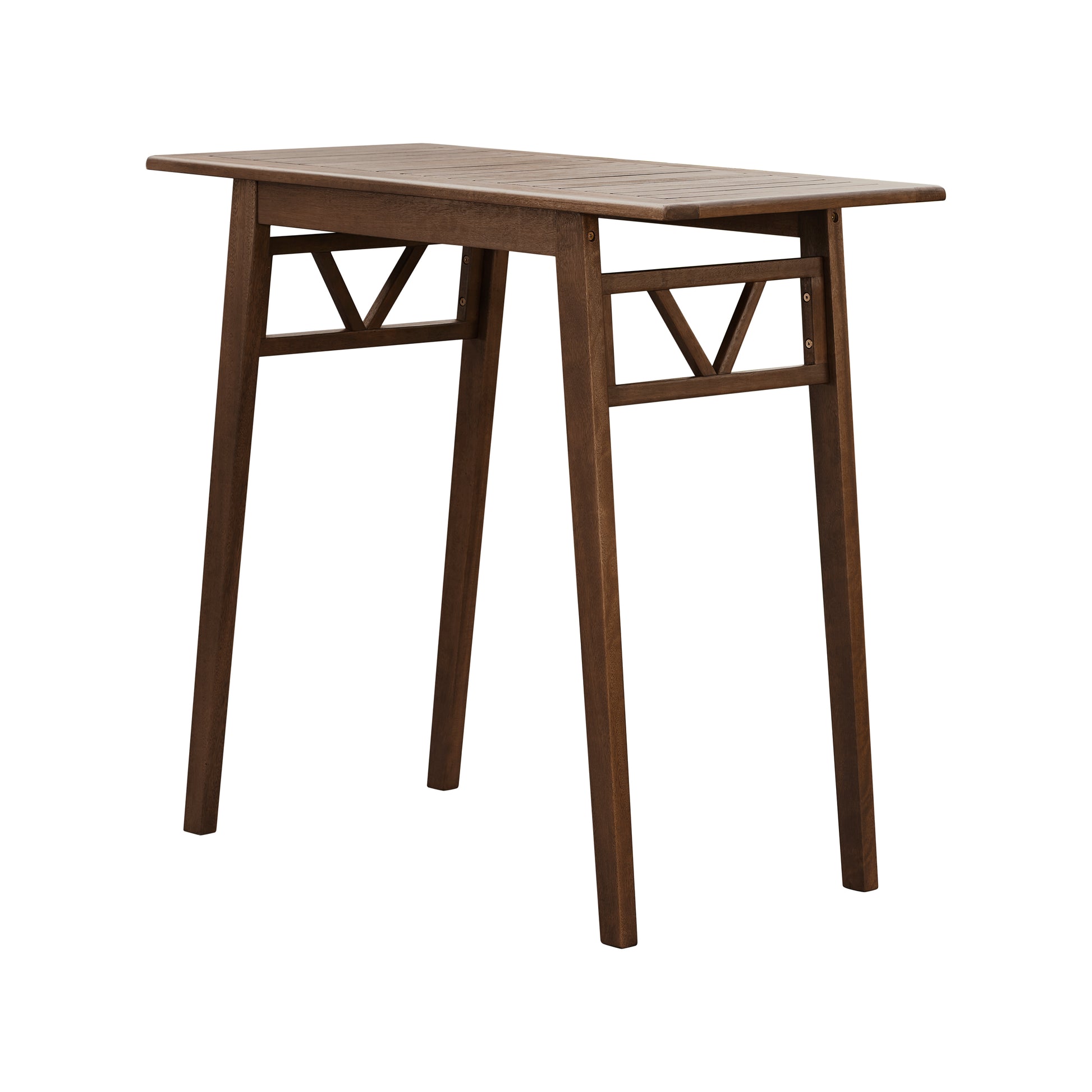 Midcentury Modern Patio Wood Bar Table Brown Solid Wood