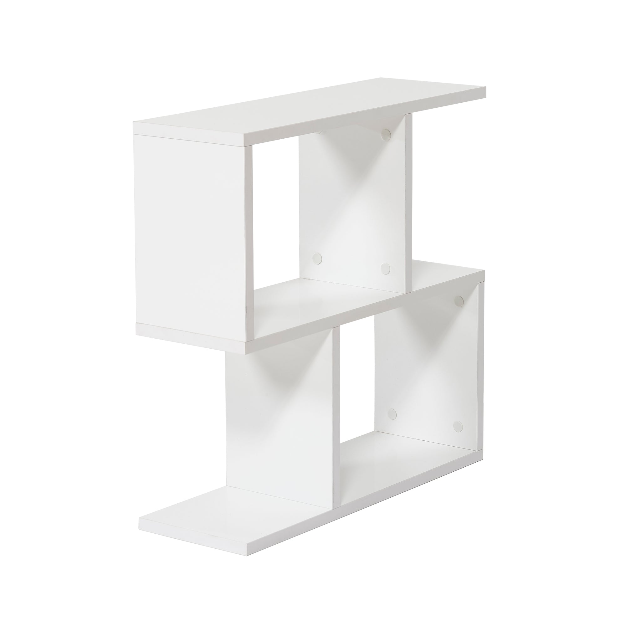 Furnishome Store Alfa Rectangle 4 Shelves End Table, Narrow Chairside Table, 23 Inch Skinny End Table For Living Rooms, White White Solid Wood