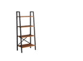 Leon 5 Tier Modern Ladder Bookshelf Organizers, Metal Frame Bookshelf For Small Spaces In Your Living Rooms, Office Furniture Bookcase, Walnut Walnut Solid Wood