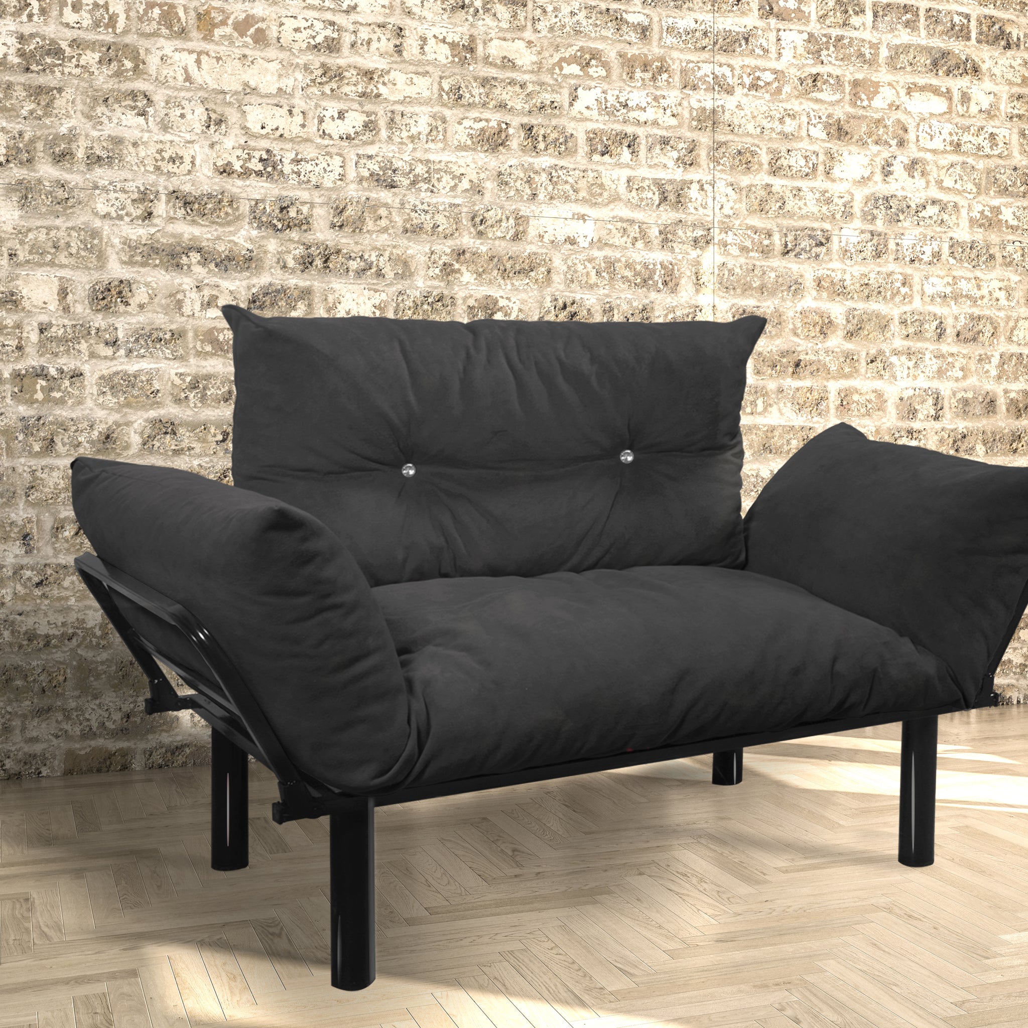 Ada Beautiful Seat, Black Black Foam Solid Wood