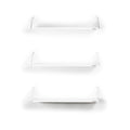Altai Floating Wall Decor Wall Mounted Rustic Decorative Hanging Metal Bracket Triple Shelfs For Books, White White Solid Wood