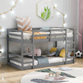 Twin Over Twin Bunk Bed With Ladder, Gray Old Sku Wf282787Aae Gray Solid Wood