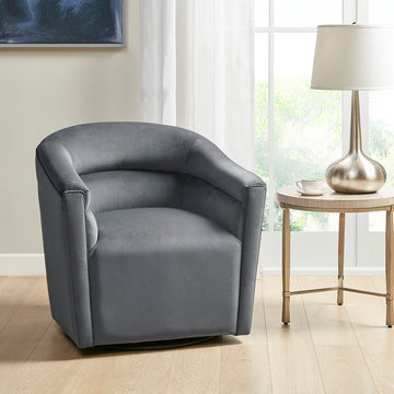 Ryker Swivel Chair Gray Solid Wood