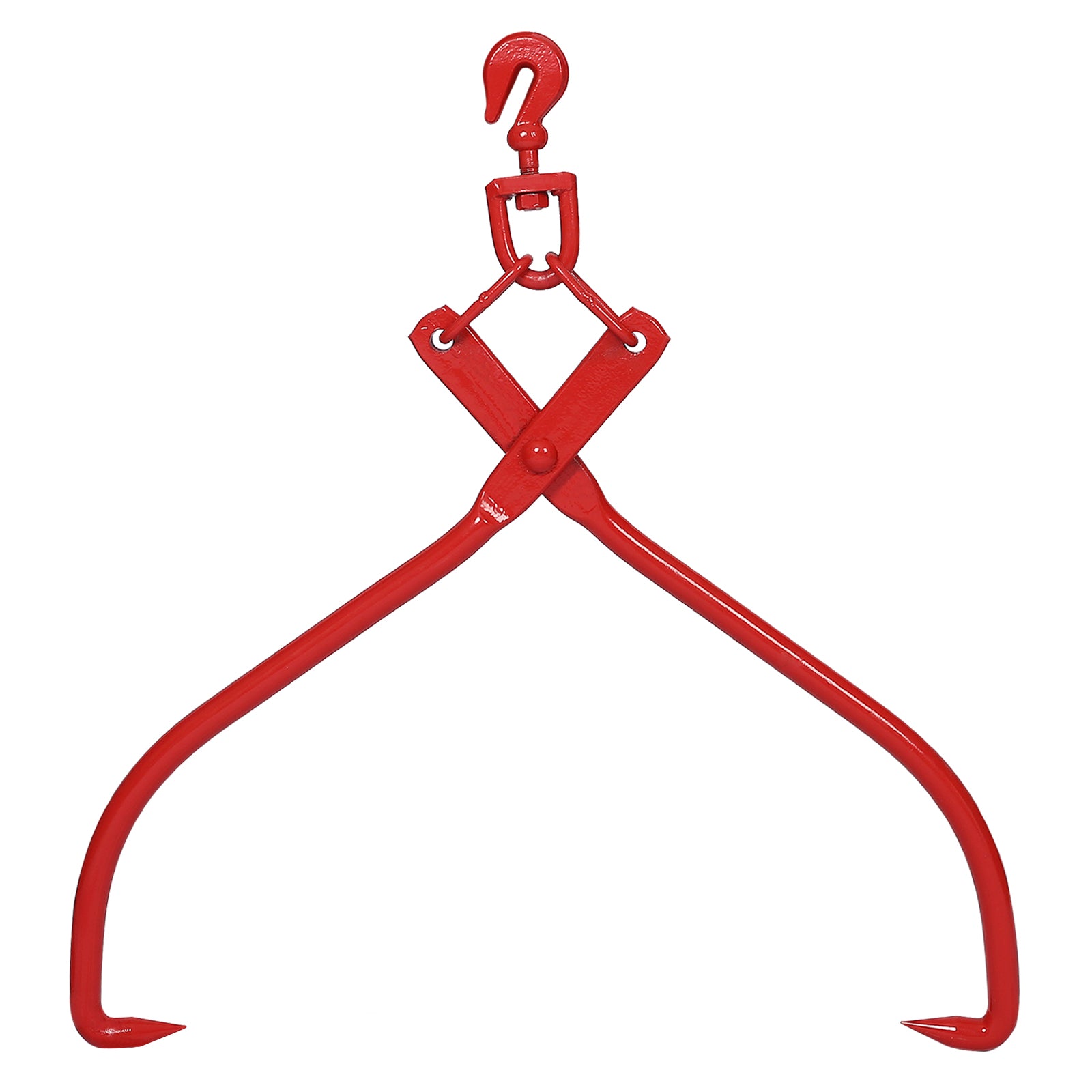 32In Log Lifting Tongs Heavy Duty Grapple Timber Claw Red Carbon Steel