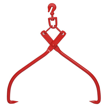 32In Log Lifting Tongs Heavy Duty Grapple Timber Claw Red Carbon Steel