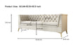 Fx P83 Cw Sofa Modern Velvet Living Room Chesterfield Design 82.7Inch Wide Sofa Cream White Color Beige Velvet 3 Seat