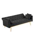 Black Convertible Folding Futon Sofa Bedsleeper Sofa Couch For Compact Living Space. Black Wood Tufted Back Square Arms Velvet
