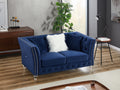 L8085 Two Seater Sofa Navy Blue Navy Blue Velvet