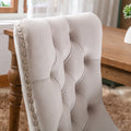 Nikki Collection Modern, High End Tufted Solid Wood Contemporary Velvet Upholstered Dining Chair With Wood Legs Trim 2 Pcs Set,Beige, Sw2001Bg Beige Dining Room American Design Dining Chairs Rubberwood Foam Velvet