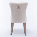 Nikki Collection Modern, High End Tufted Solid Wood Contemporary Velvet Upholstered Dining Chair With Wood Legs Trim 2 Pcs Set,Beige, Sw2001Bg Beige Dining Room American Design Dining Chairs Rubberwood Foam Velvet