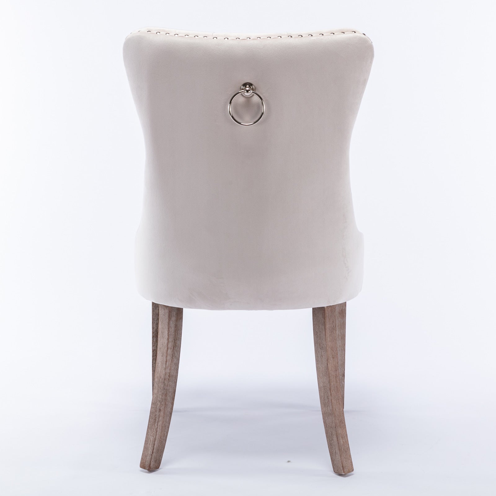 Nikki Collection Modern, High End Tufted Solid Wood Contemporary Velvet Upholstered Dining Chair With Wood Legs Trim 2 Pcs Set,Beige, Sw2001Bg Beige Dining Room American Design Dining Chairs Rubberwood Foam Velvet
