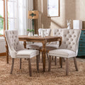 Nikki Collection Modern, High End Tufted Solid Wood Contemporary Velvet Upholstered Dining Chair With Wood Legs Trim 2 Pcs Set,Beige, Sw2001Bg Beige Dining Room American Design Dining Chairs Rubberwood Foam Velvet