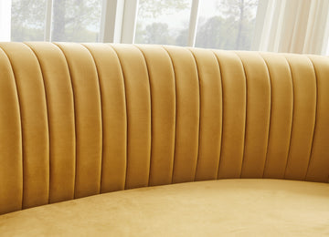 Gold Velvet Curved Sofa Gold Velvet
