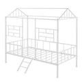 Metal House Bed Frame Twin Size With Slatted Support No Box Spring Needed White Twin White Metal