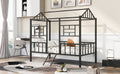 Metal House Bed Frame Twin Size With Slatted Support No Box Spring Needed Black Twin Black Metal