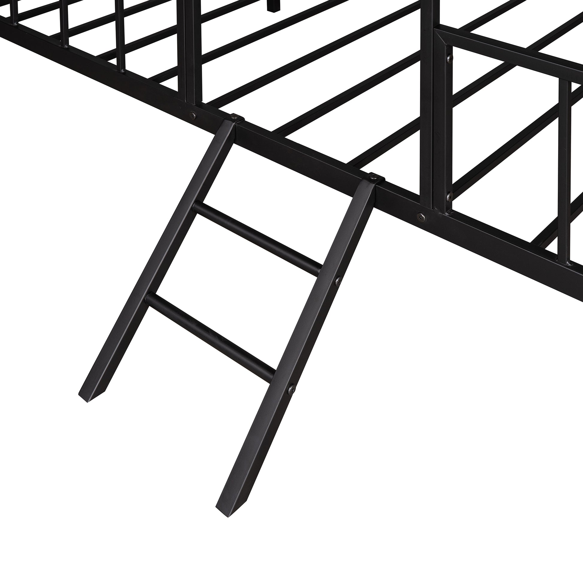 Metal House Bed Frame Twin Size With Slatted Support No Box Spring Needed Black Twin Black Metal