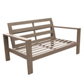 Loveseat, Wood Grained Pewter Foam Aluminum
