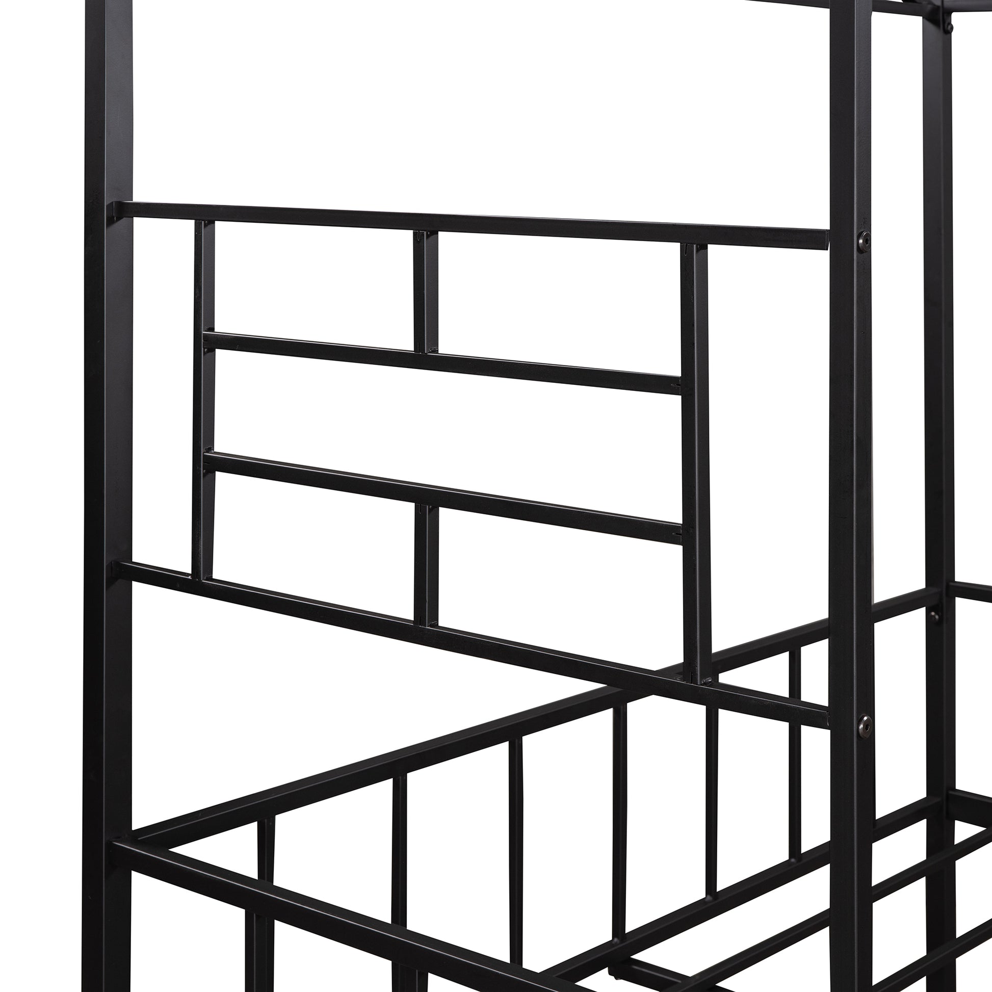 Metal House Bed Frame Full Size With Slatted Support No Box Spring Needed Black Full Black Metal