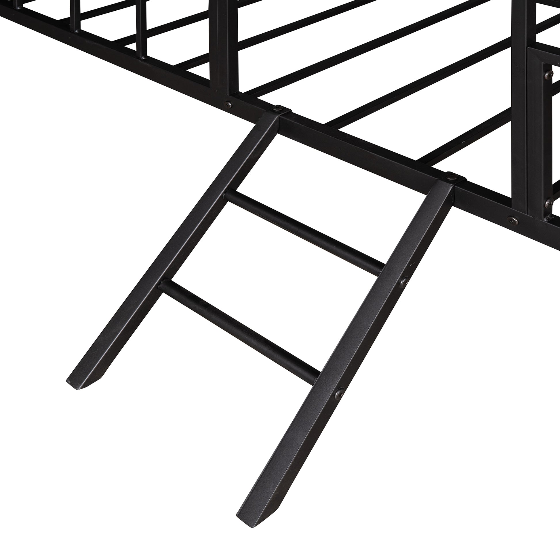 Metal House Bed Frame Full Size With Slatted Support No Box Spring Needed Black Full Black Metal