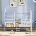 Metal House Bed Frame Twin Size With Slatted Support No Box Spring Needed White Twin White Metal