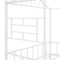 Metal House Bed Frame Full Size With Slatted Support No Box Spring Needed White Full White Metal