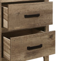 Bedroom Wooden Nightstand 1Pc Weathered Pine Finish 2X Drawers Transitional Style Furniture Natural 2 Drawers Bedroom Wood