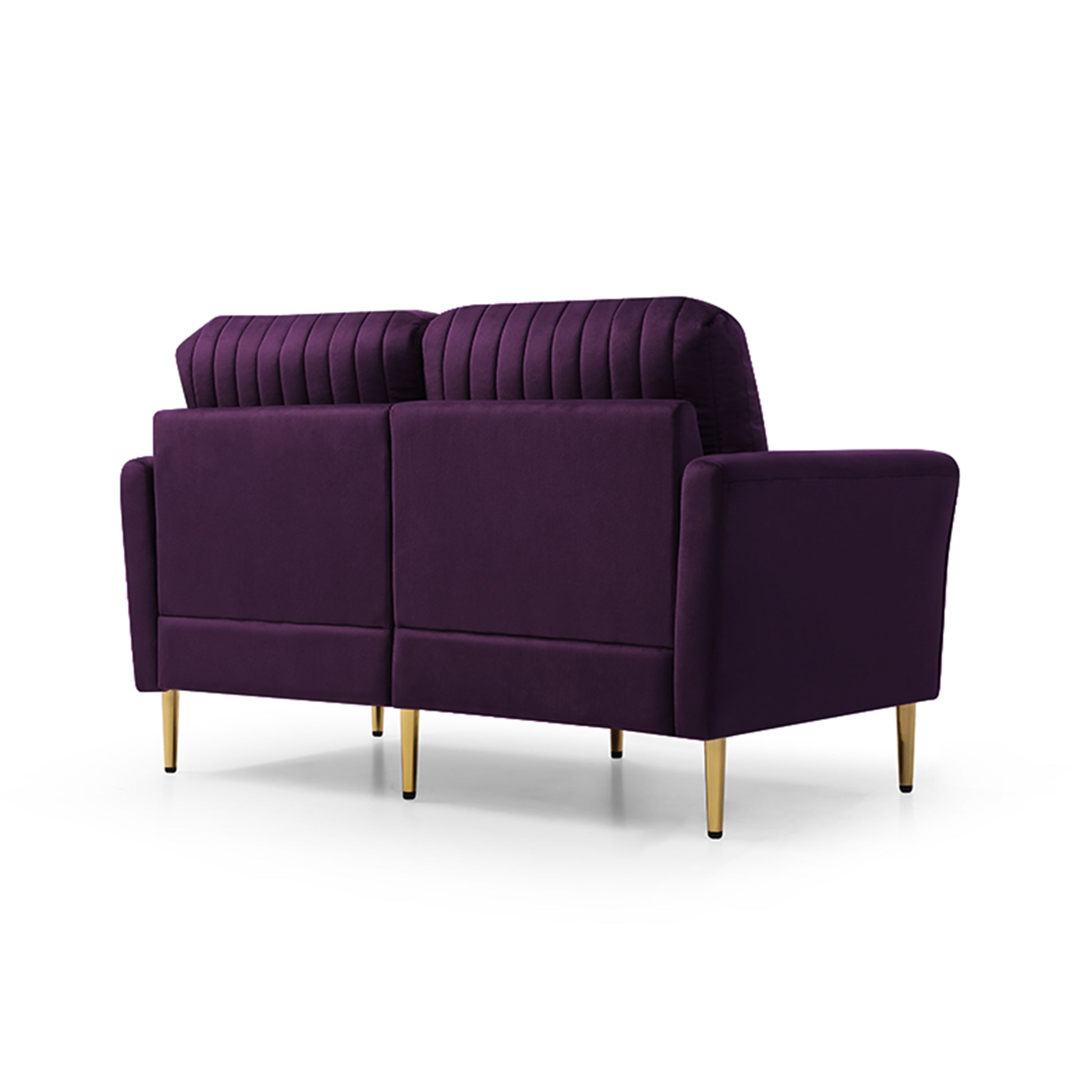 3 Piece Sectional Sofa Set, Modern Velvet Upholstered Sofa Couch With Sturdy Metel Legs For Living Room, Apartment, 3 Seater Sofa 2 Piece Loveseat Sofa, Purple Purple Foam Velvet 7 Seat