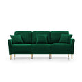 Green Velvet Modular Corner Sofa Reversible Left Hand Facing Sofa & Chaise With Ottoman Green Foam Velvet 3 Seat