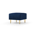 Accent Chair With Ottoman, Single Sofa Chair And Ottoman Set, Modern Velvet Barrel Chair Accent Armchair With Golden Legs For Living Room Bedroom Home Office, Channel Tufted Back Club Chair, Blue