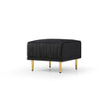 Black Velvet Armchair With Ottoman Single Sofa Chair And Ottoman Set, Comfy Reading Chair Leisure Lounging Chair For Living Room Bedroom Home Office Black Foam Velvet