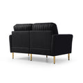 Sectional Sofa, 2 Piece Single Chair And Loveseat Sofa, Stylish And Modern Design, Perfect For Living Room Furniture Armrest Sofa Black Foam Velvet 4 Seat