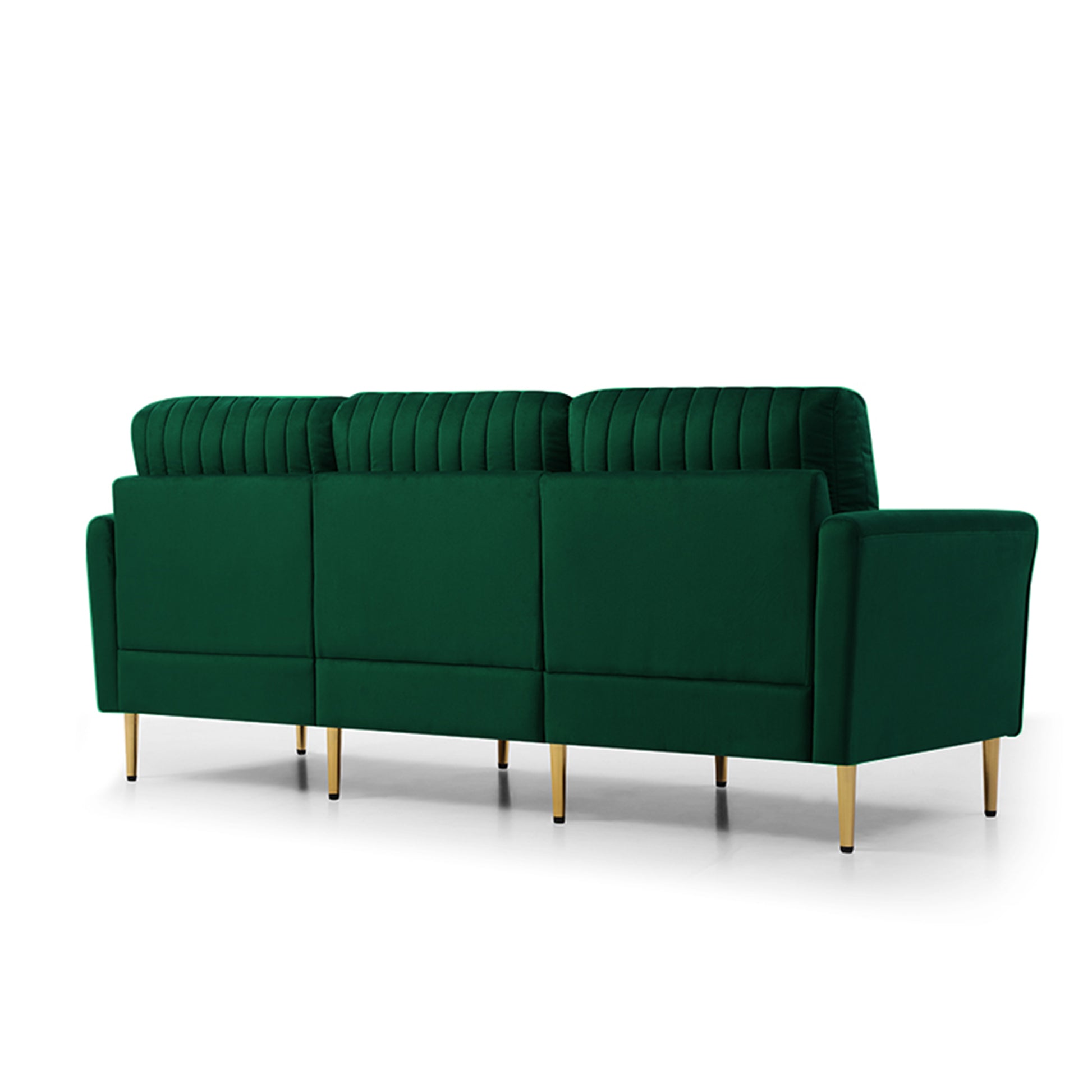Sofa Sets For Living Room 3 Piece Mid Century Modern Sectional Couch Set, 2 Upholstered Loveseat Sofas And One 3 Seat Sofa 3, Green Velvet Green Foam Velvet 7 Seat