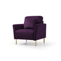 Mid Century Modern Sectional Sofa Set, Couch Sets For Living Room 3 Pieces, 2 Piece Fabric Arm Chair And 1 Piece Loveseat Set For Living Room, Purple Velvet Purple Foam Velvet 4 Seat