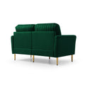 3 Pieces Sectional Sofa Set For Living Room, Velvet Tufted Couch Sofa Armchair With Metal Legs, 2 Piece Single Chair 2 Seater Sofa, Furniture Set, Green Green Foam Velvet 4 Seat