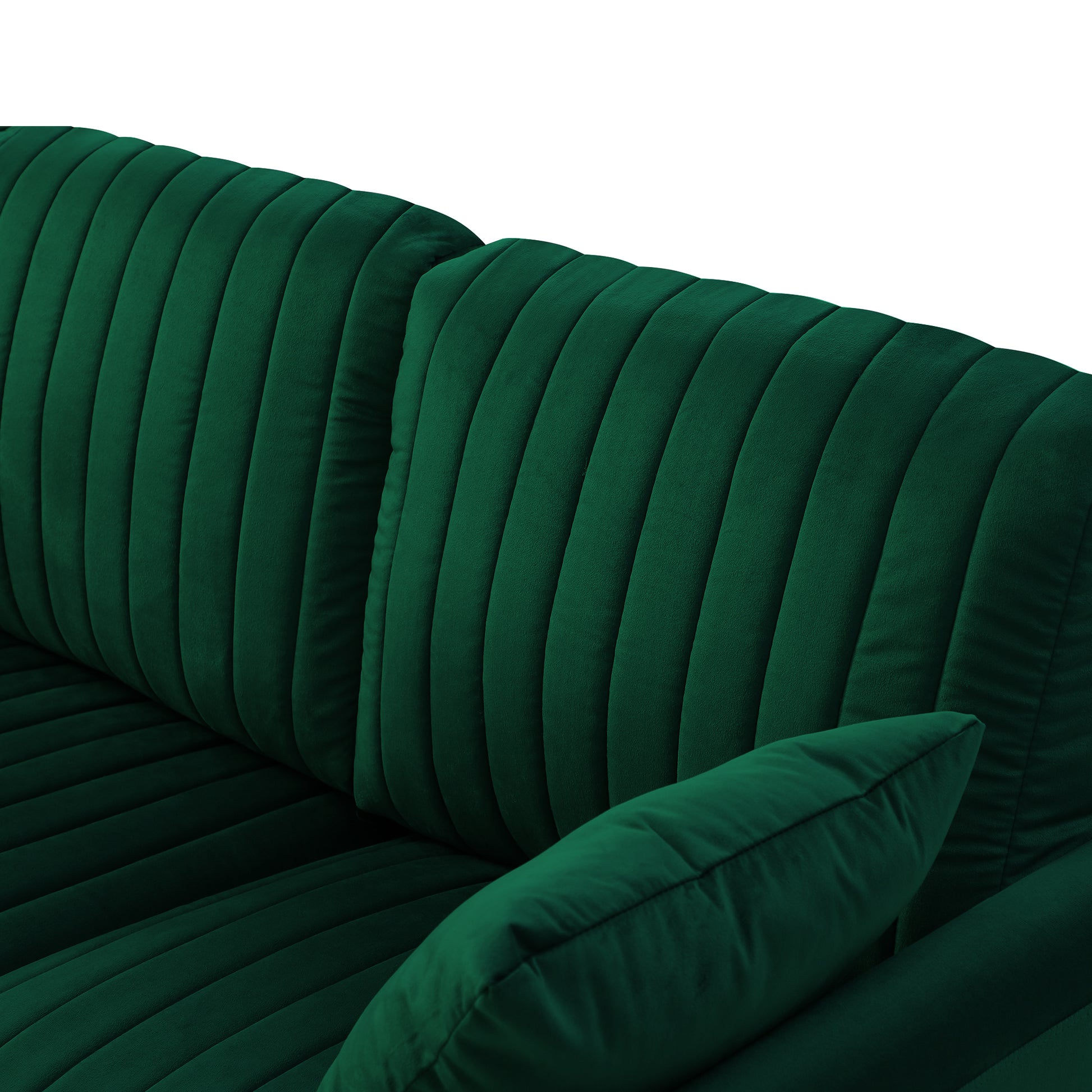 Channel Tufted Green Velvet Singel Living Room Sofa Accent Chair Green Foam Velvet