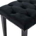 Heng Ming Upholstered Tufted Bench Ottomanvelvet Dining Bench Bedroom Bench Footrest Stool Accent Bench For Entryway Dining Room Living Room, Black Black Velvet