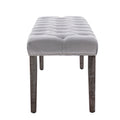 Heng Ming Upholstered Tufted Bench Ottomanvelvet Dining Bench Bedroom Bench Footrest Stool Accent Bench For Entryway Dining Room Living Room, Light Gray Light Grey Velvet