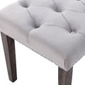 Heng Ming Upholstered Tufted Bench Ottomanvelvet Dining Bench Bedroom Bench Footrest Stool Accent Bench For Entryway Dining Room Living Room, Light Gray Light Grey Velvet