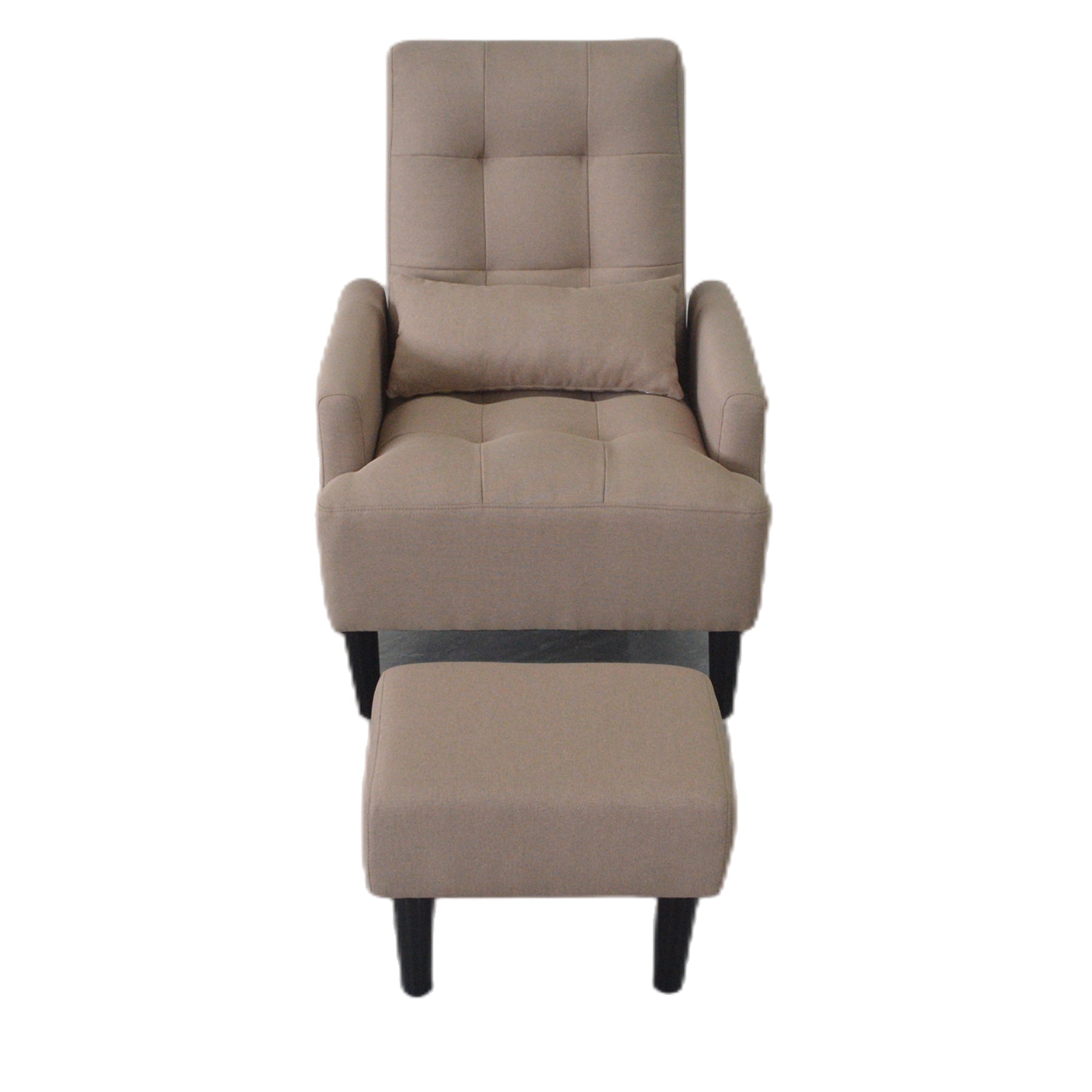 Redde Boo Brown Living Room Sofa Single Chair And Ottoman, Modern Multi Function Fabric Living Room Sofa Lounge Chair Bed And Stool.Soft Leisure Single Chair Adjustable Into 5 Angles With Sofa Bed Gray Modern Foam Fabric