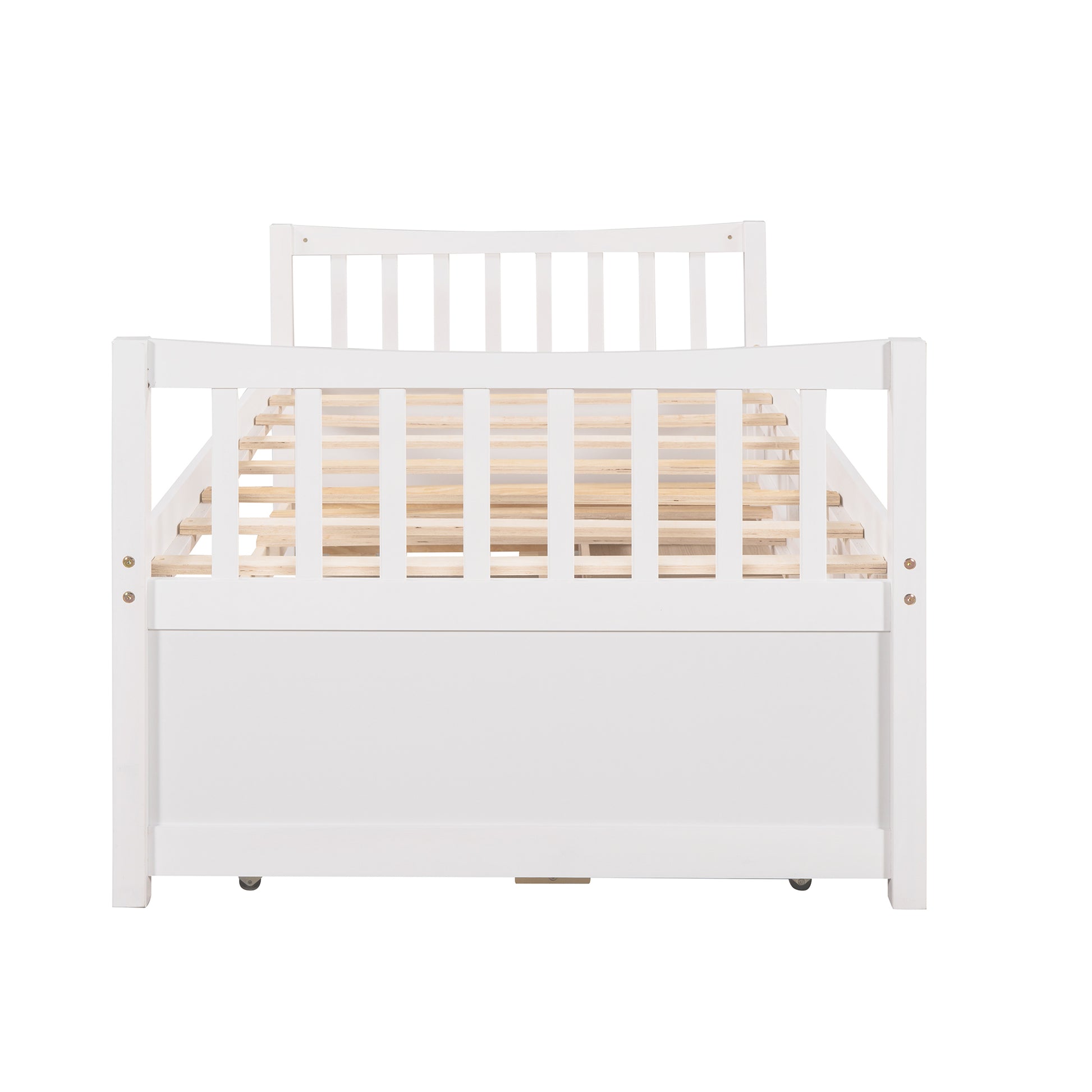 Daybed With Trundle And Drawers, Twin Size, White Old Sku: Lp0000141Kaa White Solid Wood