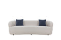Mid Century Modern Curved Sofa, 3 Seat Cloud Couch Boucle Sofa Fabric Couch For Living Room, Bedroom, Office Beige Beige Upholstered 3 Seat