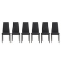 Dining Chair Set Of 6 Black Pu