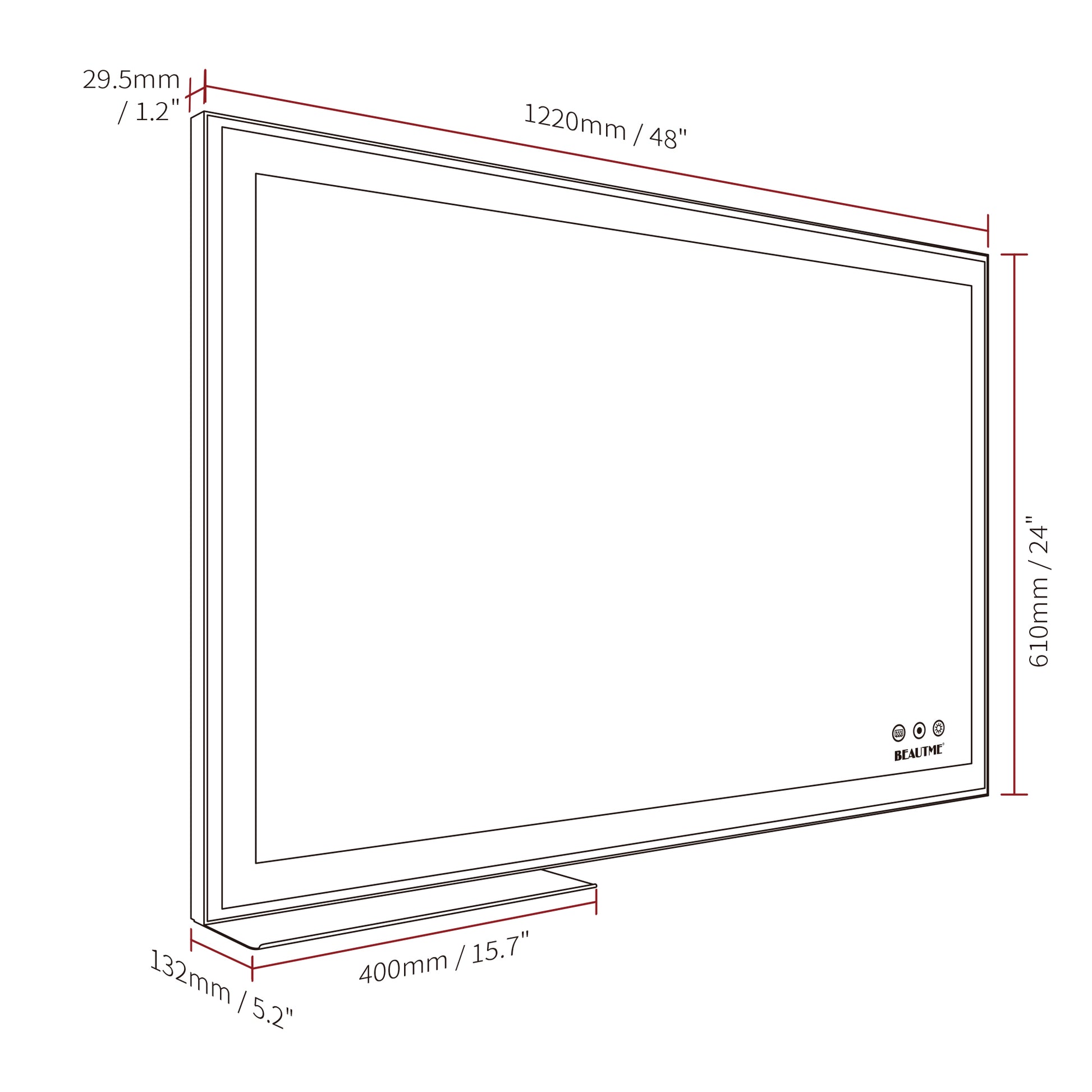 48X24 Inch Led Bathroom Vanity Mirror Wall Mounted Adjustable White Warm Natural Lights Anti Fog Touch Switch With Memory Modern Smart Large Bathroom Mirrors Silver Aluminium