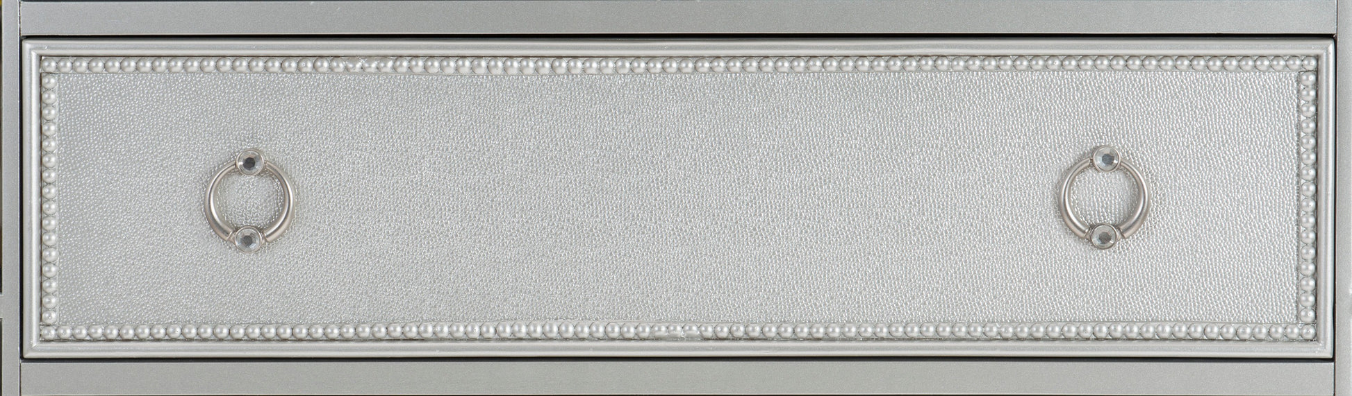 Modern Traditional Style 1Pc Bedroom Chest Of Drawers Embossed Textural Fronts Silver Finish Silver Bedroom Modern,Traditional Wood